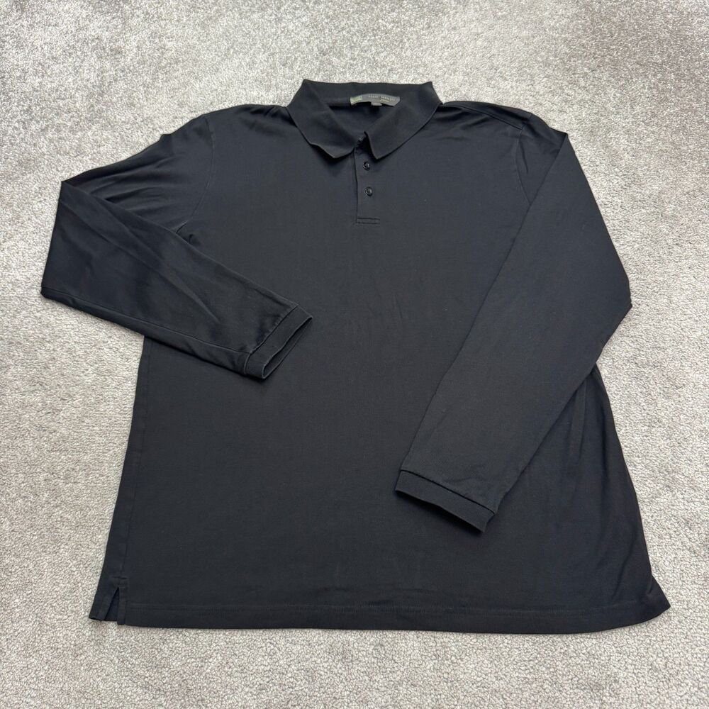 Robert Barakett Pima Cotton Long Sleeve Polo Shirt Mens XL Black Classic Preppy